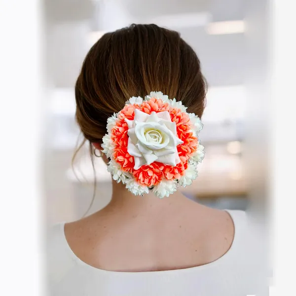 Orange_Fabric_Rose_Floral_Design_Gajra_Accessories_For_Women_&_Girls_(14_X_8_X_1_Cm)