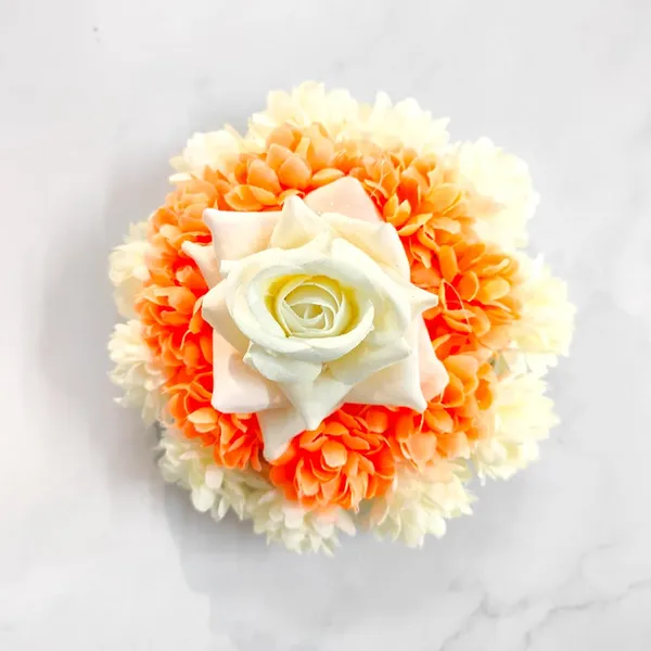 Orange_Fabric_Rose_Floral_Design_Gajra_Accessories_For_Women_&_Girls_(14_X_8_X_1_Cm)