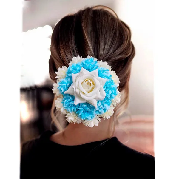 Sky_Blue_Fabric_Rose_Floral_Design_Gajra_Accessories_For_Women_&_Girls_(14_X_8_X_1_Cm)