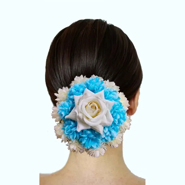 Sky_Blue_Fabric_Rose_Floral_Design_Gajra_Accessories_For_Women_&_Girls_(14_X_8_X_1_Cm)