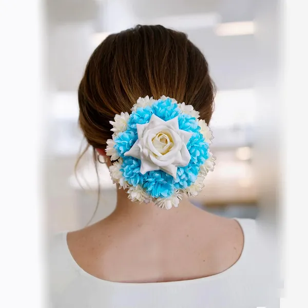 Sky_Blue_Fabric_Rose_Floral_Design_Gajra_Accessories_For_Women_&_Girls_(14_X_8_X_1_Cm)