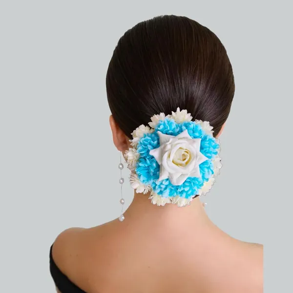Sky_Blue_Fabric_Rose_Floral_Design_Gajra_Accessories_For_Women_&_Girls_(14_X_8_X_1_Cm)