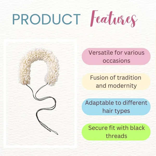 Multicolor_Artificial_Gajra_With_Classic_Intricate_Black_Thread_Hair_Pin_Accessories_For_Women_&_Girls_(14_X_8_X_1_Cm)