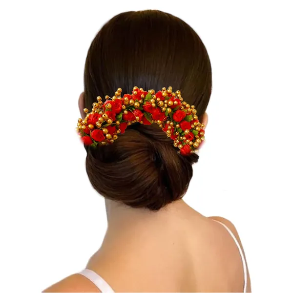 Red_Artificial_Gajra_With_Golden_Beads_Hair_Pin_Accessories_For_Women_&_Girls_(14_X_8_X_1_Cm)