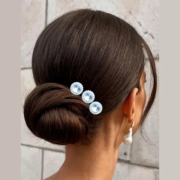 White_&_Golden_Artificial_Lustrous_Pearls_With_Dazzling_Crystal_Stone_Design_Hairpin_For_Women_&_Girls_(Set_Of_8)_(14_X_8_X_1_Cm)
