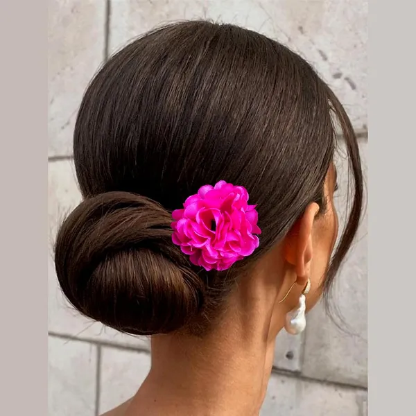 Dark_Pink_Artificial_Fabric_Rose_With_Golden_Pins_Hair_Pin_Accessories_For_Women_&_Girls_(Set_Of_4)_(14_X_8_X_1_Cm)