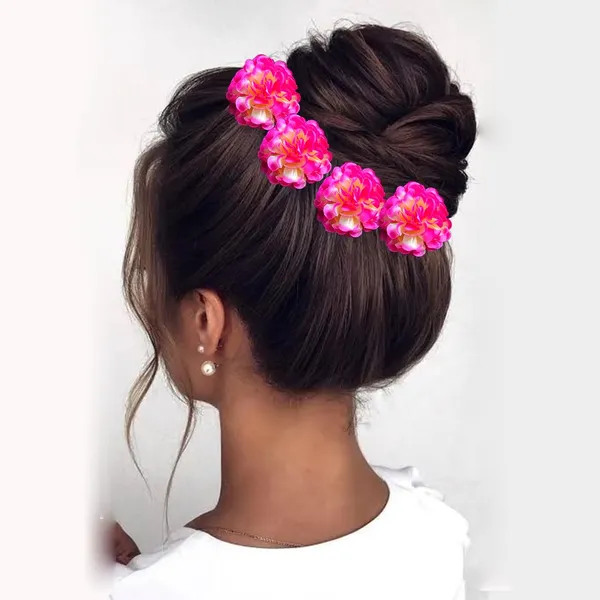 Dark_Pink_&_White_Artificial_Fabric_Rose_With_Golden_Pins_Hair_Pin_Accessories_For_Women_&_Girls_(Set_Of_4)_(14_X_8_X_1_Cm)