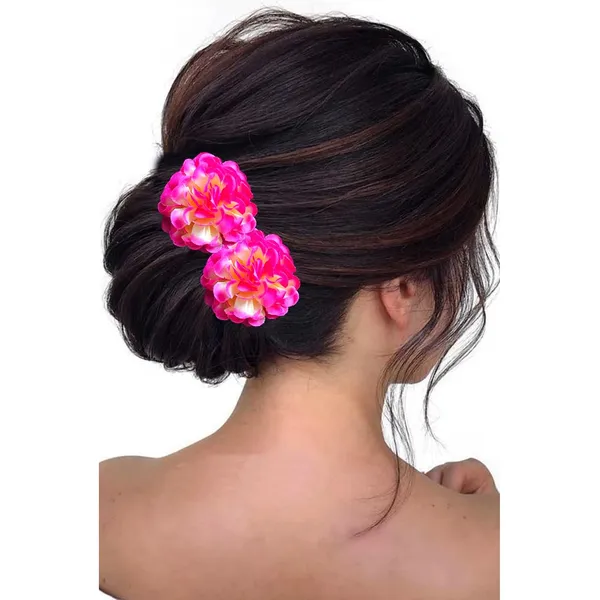 Dark_Pink_&_White_Artificial_Fabric_Rose_With_Golden_Pins_Hair_Pin_Accessories_For_Women_&_Girls_(Set_Of_4)_(14_X_8_X_1_Cm)