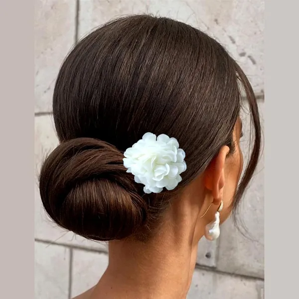 White_Artificial_Fabric_Rose_With_Golden_Pins_Hair_Pin_Accessories_For_Women_&_Girls_(Set_Of_4)_(14_X_8_X_1_Cm)