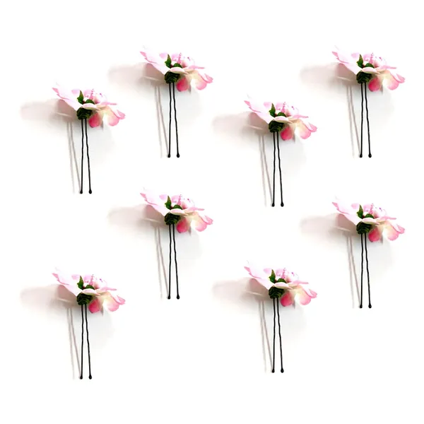 Baby_Pink_Fabric_Flower_With_Pollens_Hair_Pin_Accessories_For_Women_&_Girls_(Set_Of_8)_(14_X_8_X_1_Cm)