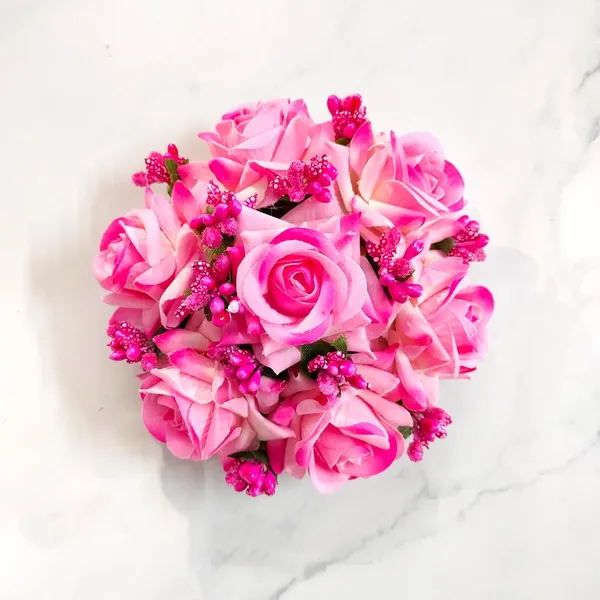 Baby_Pink_Artificial_Plastic_Rose_Floral_Judabun_With_Delicate_Flowers_Design_Hairpin_Accessories_For_Women_&_Girls_(14_X_8_X_1_Cm)