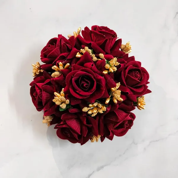 Maroon_Artificial_Rose_Gajra_Judabun_Hairpin_Accessories_For_Women_&_Girls_(14_X_8_X_1_Cm)
