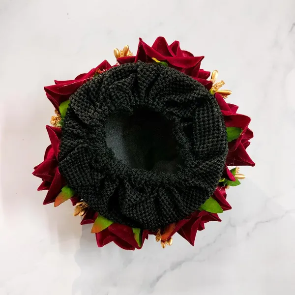 Maroon_Artificial_Rose_Gajra_Judabun_Hairpin_Accessories_For_Women_&_Girls_(14_X_8_X_1_Cm)
