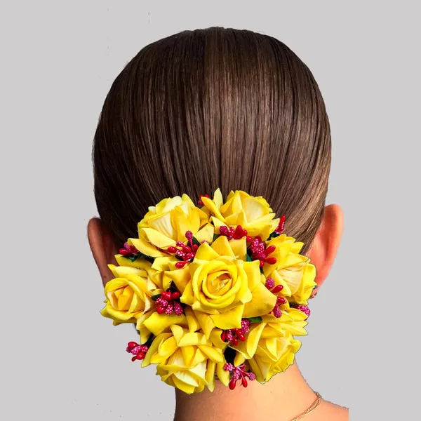 Yellow_Artificial_Rose_Gajra_Judabun_Hairpin_Accessories_For_Women_&_Girls_(14_X_8_X_1_Cm)