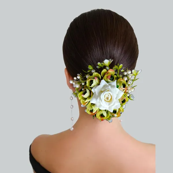 Gold_Artificial_Beads_Pristine_Rose_Flower_Design_Hairpin_Accessories_For_Women_&_Girls_(14_X_8_X_1_Cm)