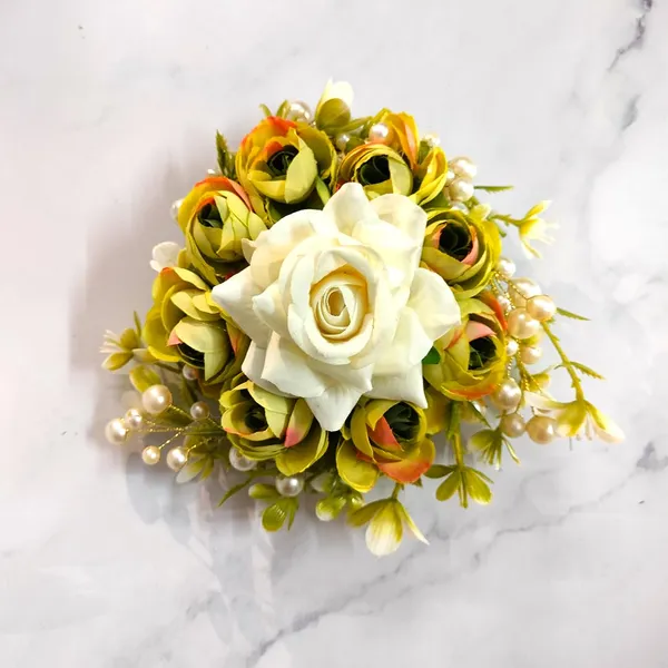 Gold_Artificial_Beads_Pristine_Rose_Flower_Design_Hairpin_Accessories_For_Women_&_Girls_(14_X_8_X_1_Cm)