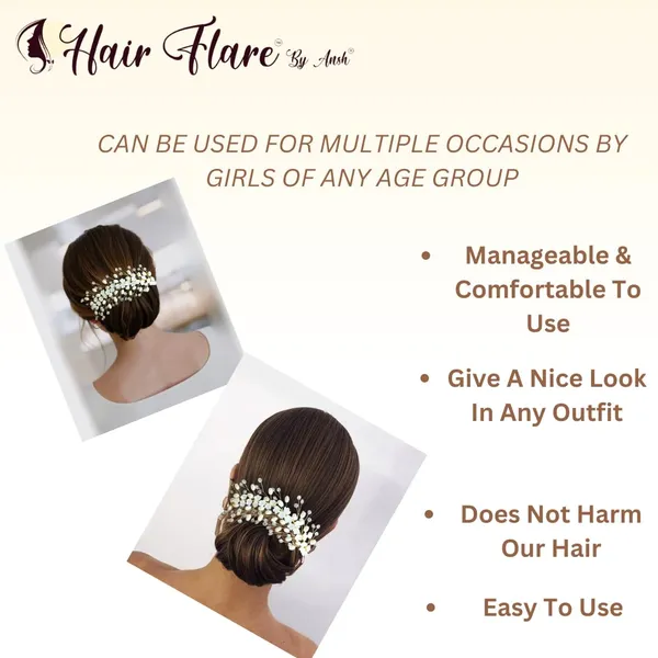 Silver_&_Gold_Artificial_Flowers_&_Pearl_Style_Juda_Bun_Hair_Accessories_For_Women_&_Girls_(14_X_8_X_1_Cm)