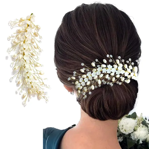 Silver_&_Gold_Artificial_Flowers_&_Pearl_Style_Juda_Bun_Hair_Accessories_For_Women_&_Girls_(14_X_8_X_1_Cm)