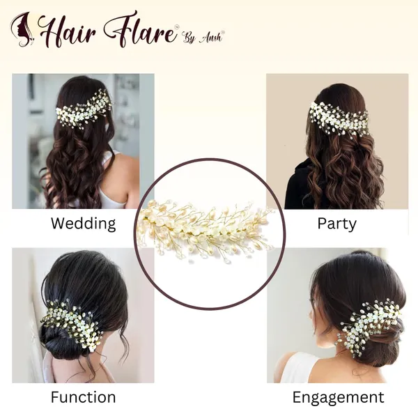 Silver_&_Gold_Artificial_Flowers_&_Pearl_Style_Juda_Bun_Hair_Accessories_For_Women_&_Girls_(14_X_8_X_1_Cm)