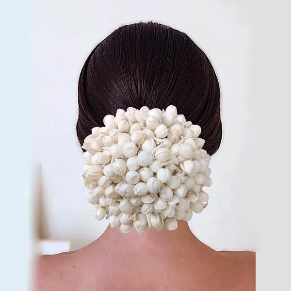 Gold_Artificial_Mogra_Flower_Design_Hairpin_For_Women_&_Girls