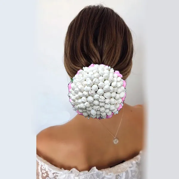 Baby_Pink_Artificial_Exquisite_Mogra_Flower_Judabun_With_Small_Adorned_Flowers_Design_Hairpin_Accessories_For_Women_&_Girls_(14_X_8_X_1_Cm)