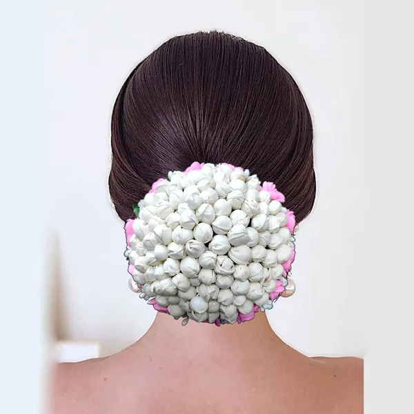 Baby_Pink_Artificial_Exquisite_Mogra_Flower_Judabun_With_Small_Adorned_Flowers_Design_Hairpin_Accessories_For_Women_&_Girls_(14_X_8_X_1_Cm)