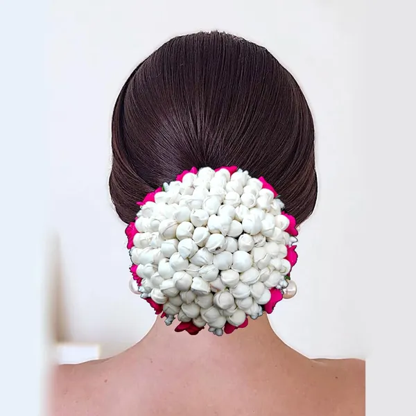 Dark_Pink_Artificial_Exquisite_Mogra_Flower_Judabun_With_Small_Adorned_Flowers_Design_Hairpin_Accessories_For_Women_&_Girls_(14_X_8_X_1_Cm)
