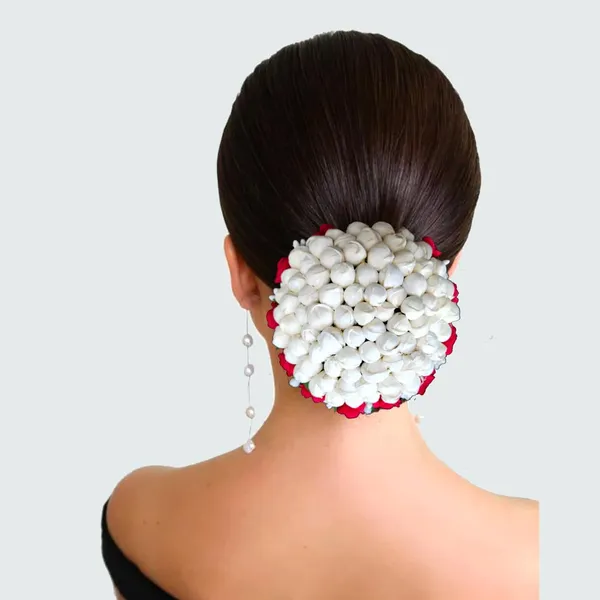 Red_Artificial_Exquisite_Mogra_Flower_Judabun_With_Small_Adorned_Flowers_Design_Hairpin_Accessories_For_Women_&_Girls_(14_X_8_X_1_Cm)