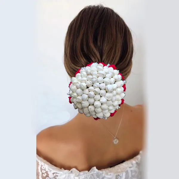 Red_Artificial_Exquisite_Mogra_Flower_Judabun_With_Small_Adorned_Flowers_Design_Hairpin_Accessories_For_Women_&_Girls_(14_X_8_X_1_Cm)