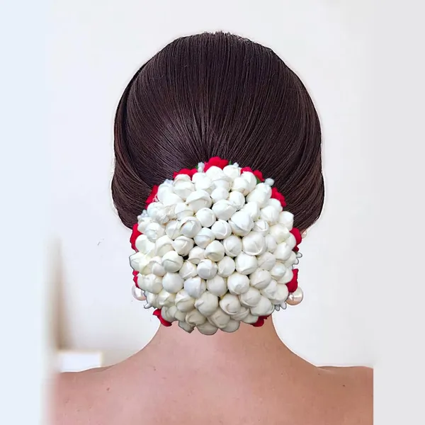 Red_Artificial_Exquisite_Mogra_Flower_Judabun_With_Small_Adorned_Flowers_Design_Hairpin_Accessories_For_Women_&_Girls_(14_X_8_X_1_Cm)