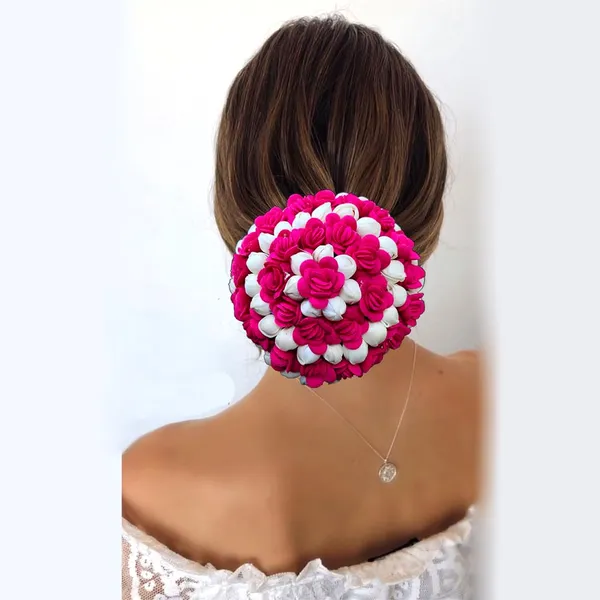 Dark_Pink_Artificial_Mogra_With_Small_Rose_Flower_Gajra_For_Women_&_Girls_(14_X_8_X_1_Cm)