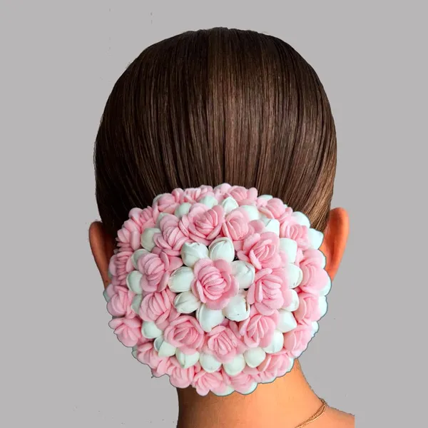 Peach_Artificial_Mogra_With_Small_Rose_Flower_Gajra_For_Women_&_Girls_(14_X_8_X_1_Cm)