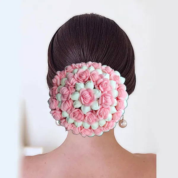 Peach_Artificial_Mogra_With_Small_Rose_Flower_Gajra_For_Women_&_Girls_(14_X_8_X_1_Cm)