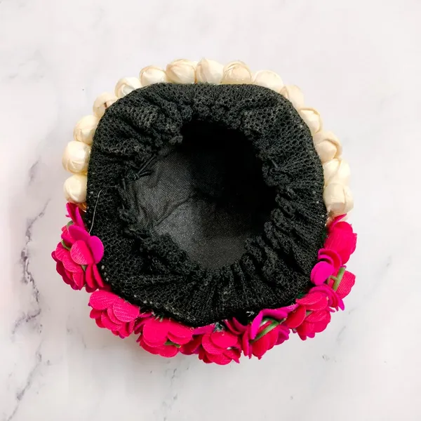 Dark_Pink_Artificial_Delicate_Mogra_Flower_Judabun_Adorned_With_Small_Flowers_Design_Hairpin_Accessories_For_Women_&_Girls_(14_X_8_X_1_Cm)