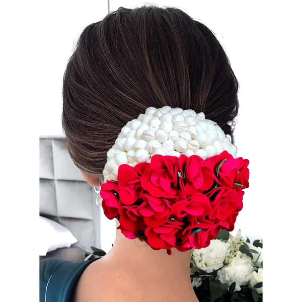 Red_Artificial_Delicate_Mogra_Flower_Judabun_Adorned_With_Small_Flowers_Design_Hairpin_Accessories_For_Women_&_Girls_(14_X_8_X_1_Cm)