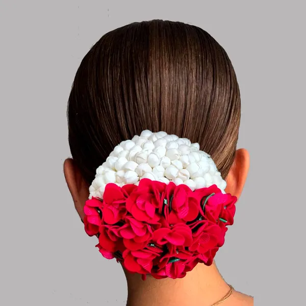Red_Artificial_Delicate_Mogra_Flower_Judabun_Adorned_With_Small_Flowers_Design_Hairpin_Accessories_For_Women_&_Girls_(14_X_8_X_1_Cm)