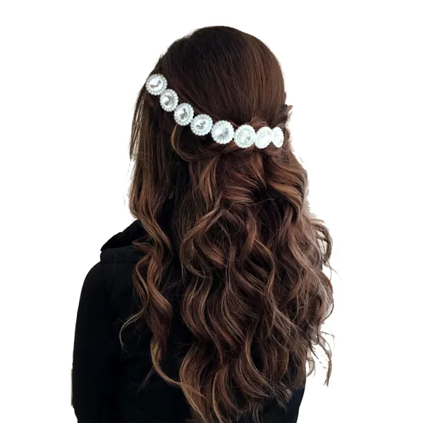 White_Artificial_Crystal_Stone_With_Small_Beads_Design_Hairpin_Accessories_For_Women_&_Girls_(14_X_8_X_1_Cm)