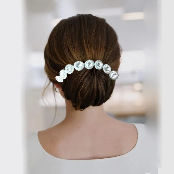 White_Artificial_Crystal_Stone_With_Small_Beads_Design_Hairpin_Accessories_For_Women_&_Girls_(14_X_8_X_1_Cm)