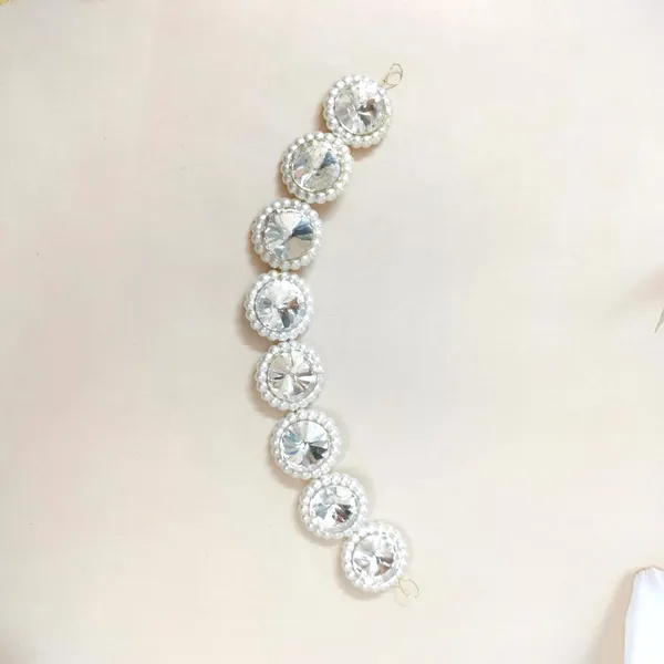 White_Artificial_Crystal_Stone_With_Small_Beads_Design_Hairpin_Accessories_For_Women_&_Girls_(14_X_8_X_1_Cm)