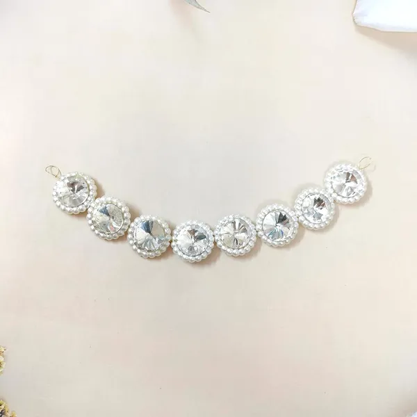 White_Artificial_Crystal_Stone_With_Small_Beads_Design_Hairpin_Accessories_For_Women_&_Girls_(14_X_8_X_1_Cm)