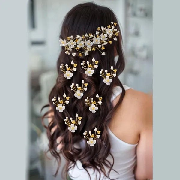 Gold_Stunning_Pearl_Artificial_Flowers_With_Beads_Hairpin_For_Women_&_Girls_(Set_Of_8)_(14_X_8_X_1_Cm)