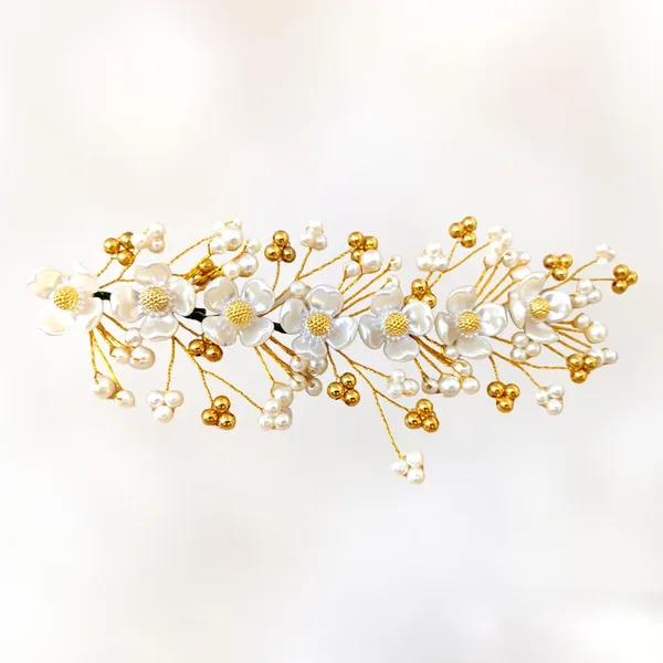 Gold_Artificial_Delicate_Pearl_Flowers_With_Sparkling_Golden_Bead_Stone_Design_Hairpin_Accessories_For_Women_&_Girls_(14_X_8_X_1_Cm)