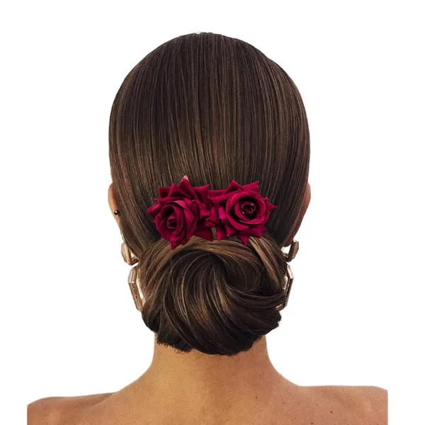 Maroon_Comb_Slide_With_Dual_Rose_Flower_Hair_Accessories_For_Women_&_Girls_(14_X_8_X_1_Cm)