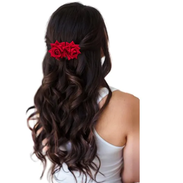 Red_Comb_Slide_With_Dual_Rose_Flower_Hair_Accessories_For_Women_&_Girls_(14_X_8_X_1_Cm)
