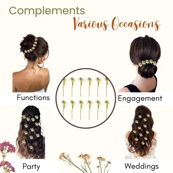 Green_Artificial_Lily_Flower_With_Abundance_Of_Petals_Hair_Pin_Accessories_For_Women_&_Girls_(Set_Of_12)