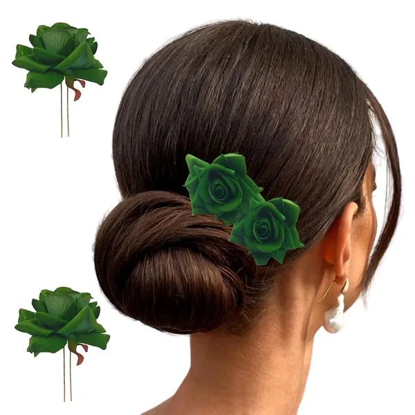 Green_Artificial_Plastic_&_Metal_Rose_Flower_With_Abundance_Of_Petals_Design_Hairpin_Accessories_For_Women_&_Girls_(Set_Of_2)_(16_X_14_X_10_Cm)