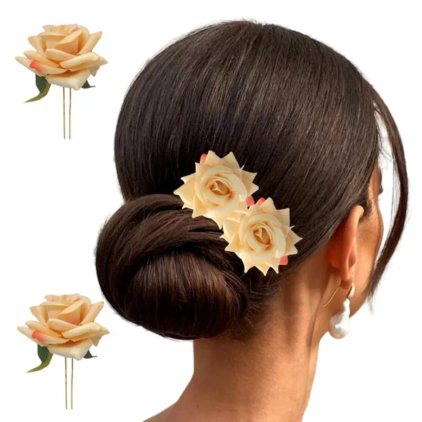 Peach_Artificial_Plastic_&_Metal_Rose_Flower_With_Abundance_Of_Petals_Design_Hairpin_Accessories_For_Women_&_Girls_(Set_Of_2)_(16_X_14_X_10_Cm)