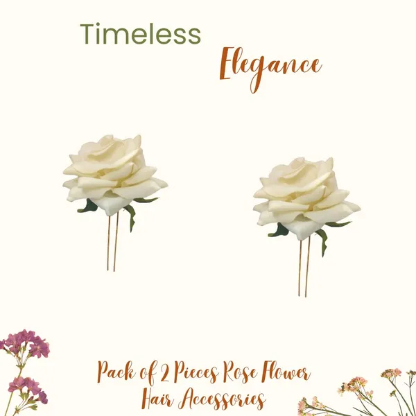 White_Artificial_Plastic_Rose_Flower_With_An_Abundance_Of_Petals_Design_Hairpin_Accessories_For_Women_&_Girls_(Set_Of_2)_(16_X_14_X_10_Cm)