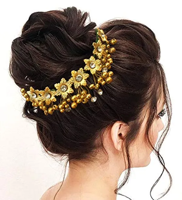 Golden_Attractive_Artificial_Rounded_And_Pearl_Wedding_Hair_Vein_And_Hair_Pins_Set_For_Women_&_Girls_(14_X_8_X_1_Cm)