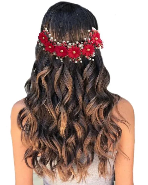 Red_Artificial_Round_Shape_Flowers_With_Pearls_Bridal_Hair_Vein_Accessories_For_Women